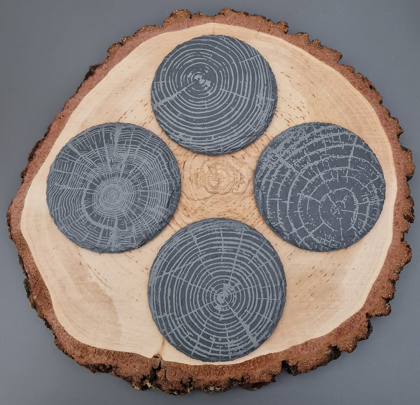 Tree Ring Slate Coaster