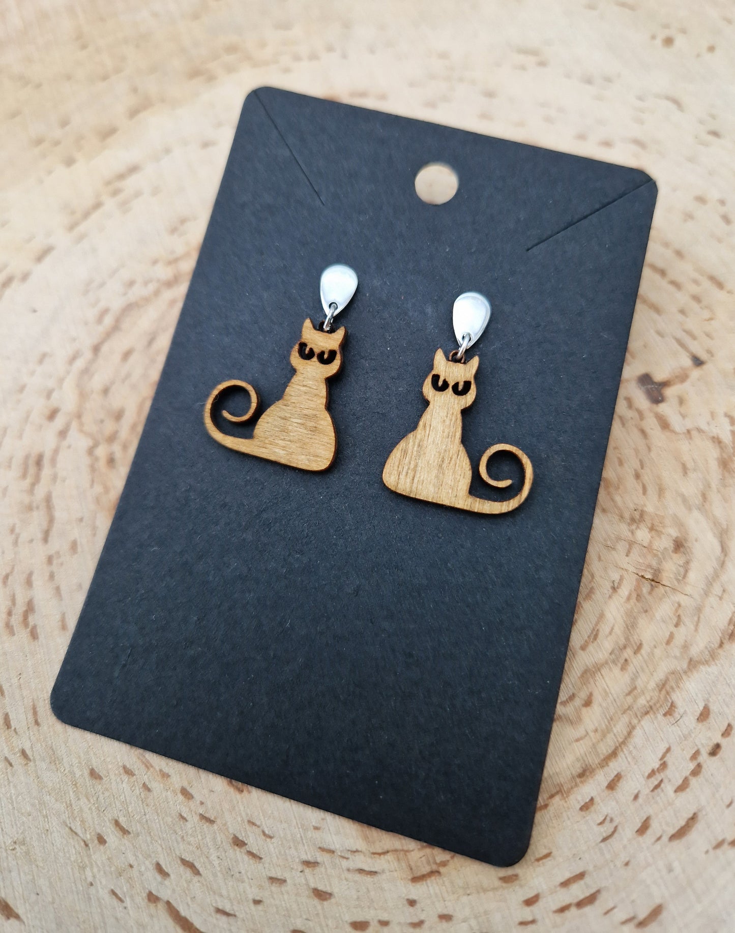 Curley Tail Cat Earrings