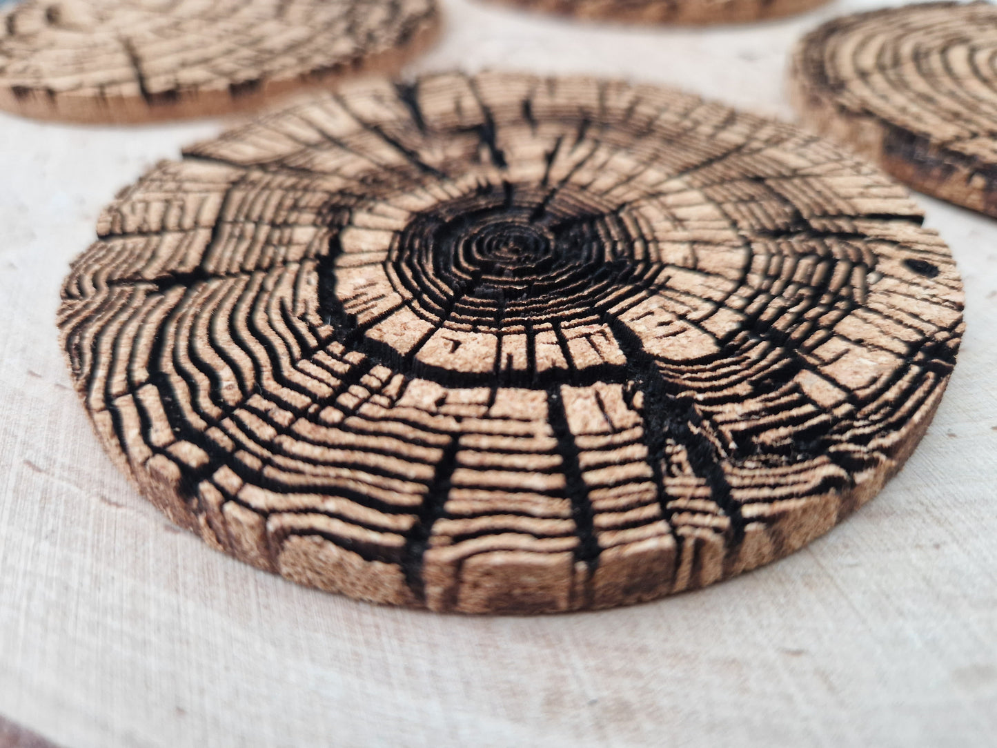 Tree Ring Cork Coaster