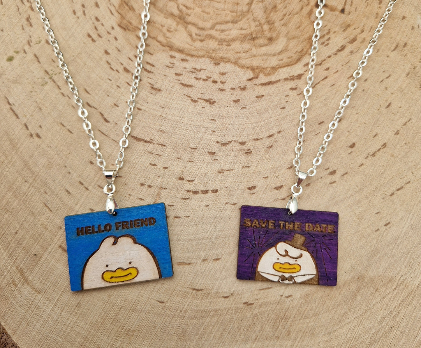 kpop demon hunters note card necklaces hello friend and save the date