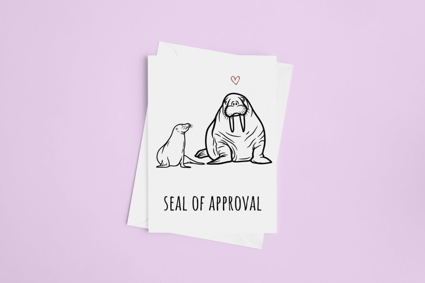 white card saying Seal of approval
