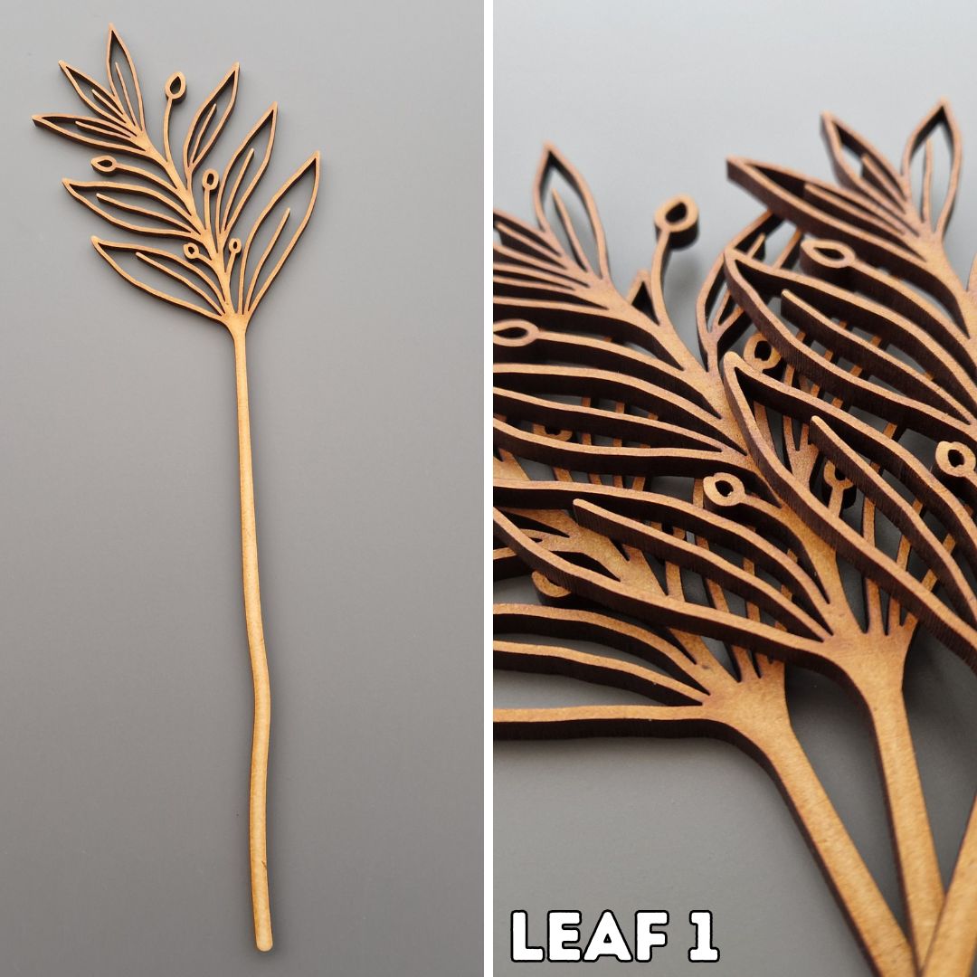 wooden flower displayed on grey background