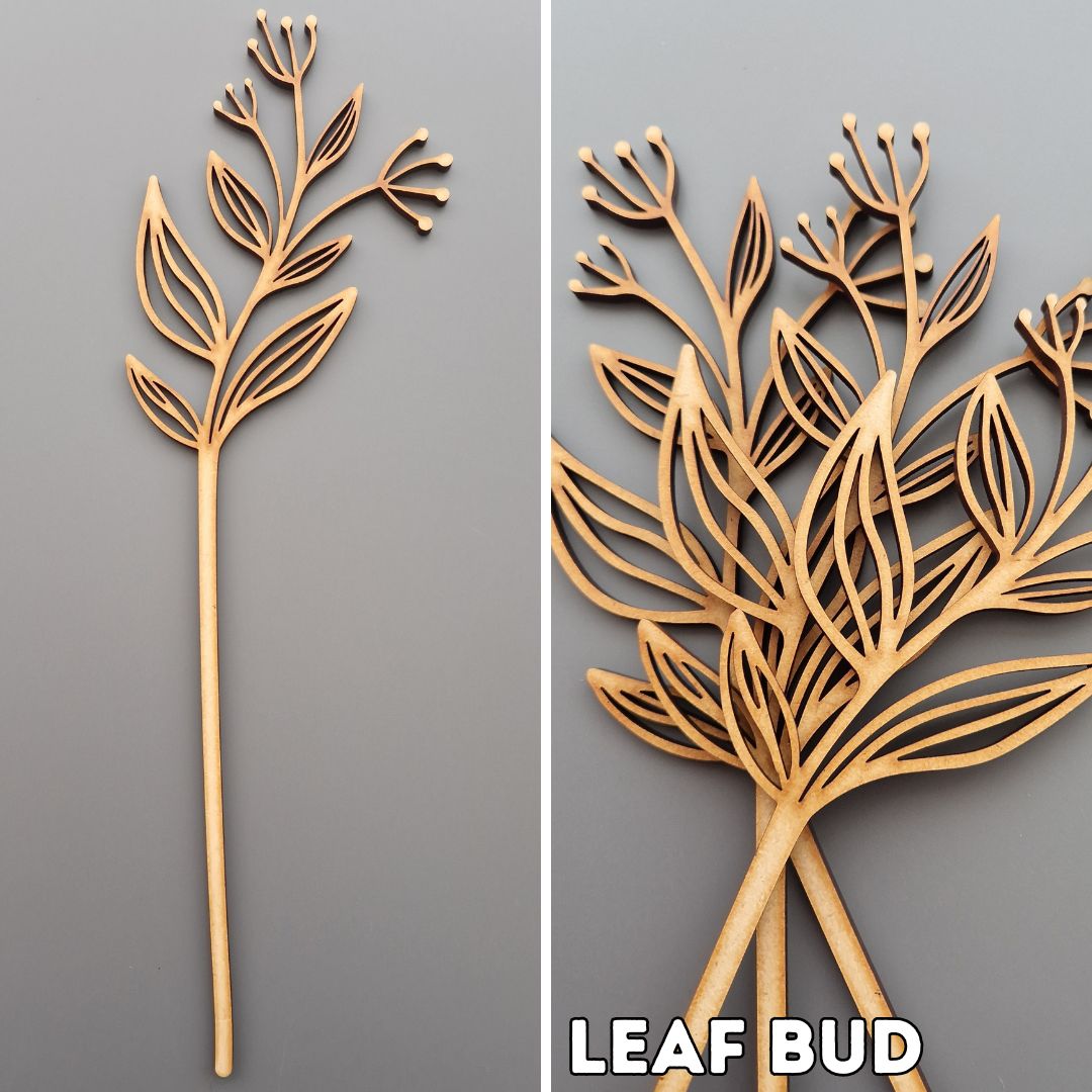 wooden flower displayed on grey background