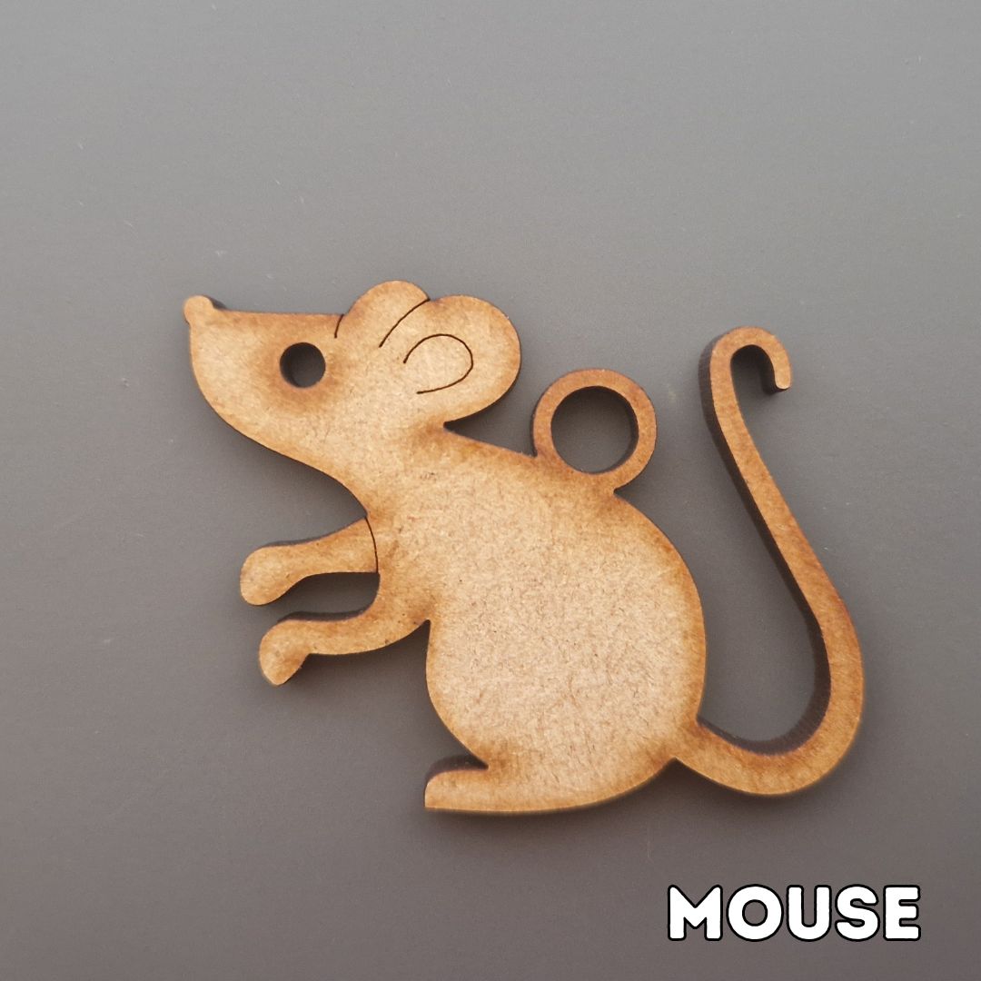 wooden mouse shape displayed on grey background