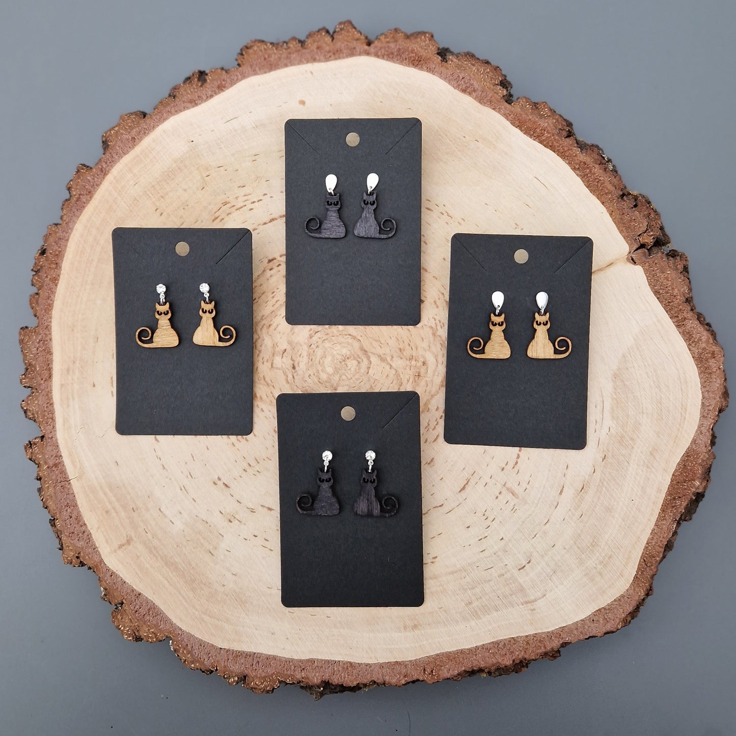 Curley Tail Cat Earrings