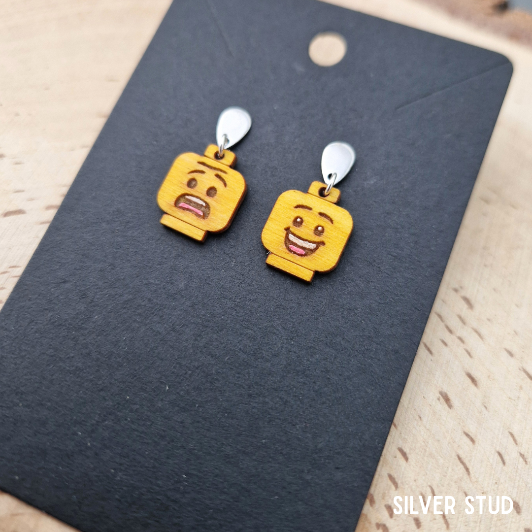 Minifigure Head Earrings