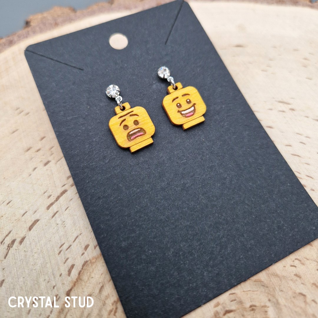 Minifigure Head Earrings