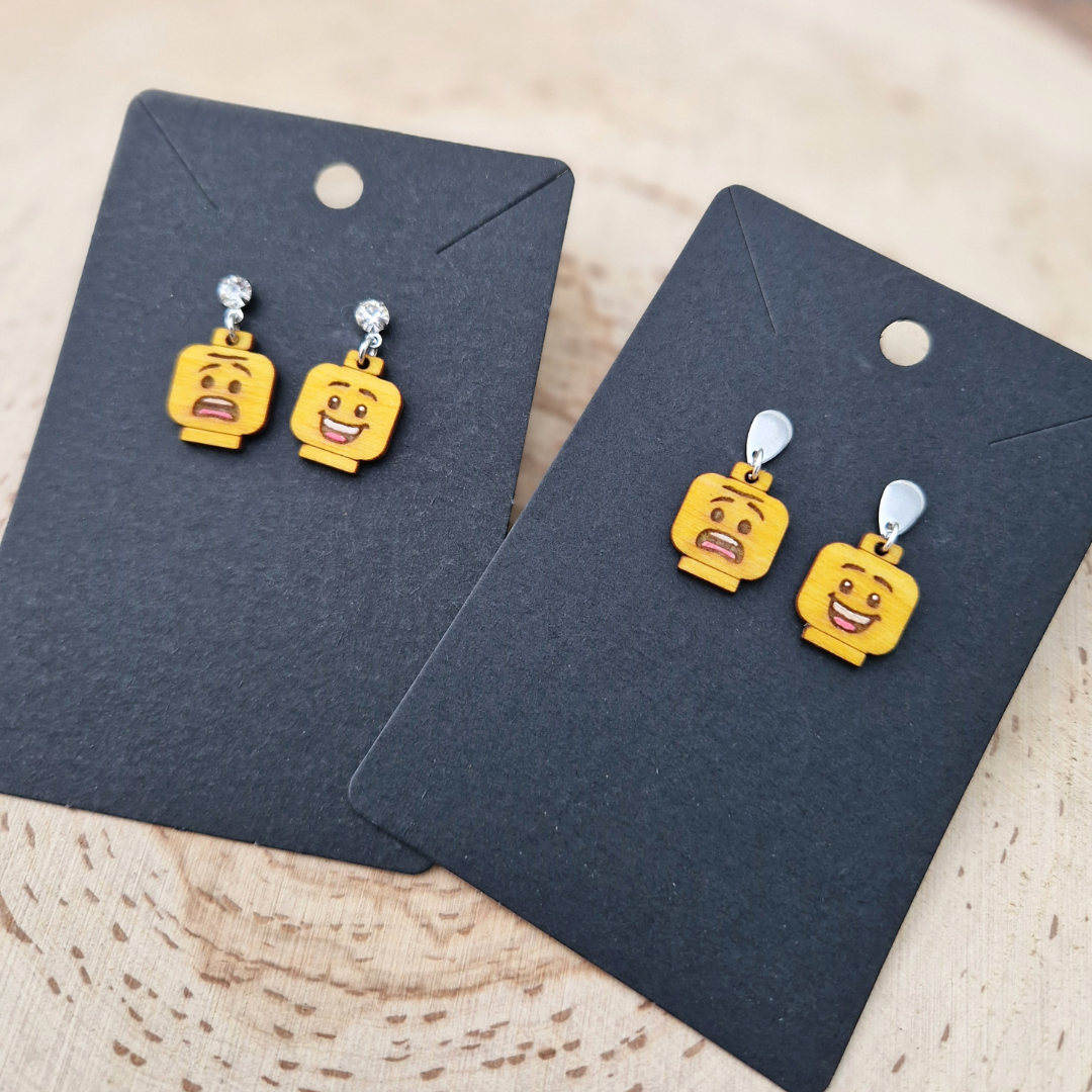 Minifigure Head Earrings