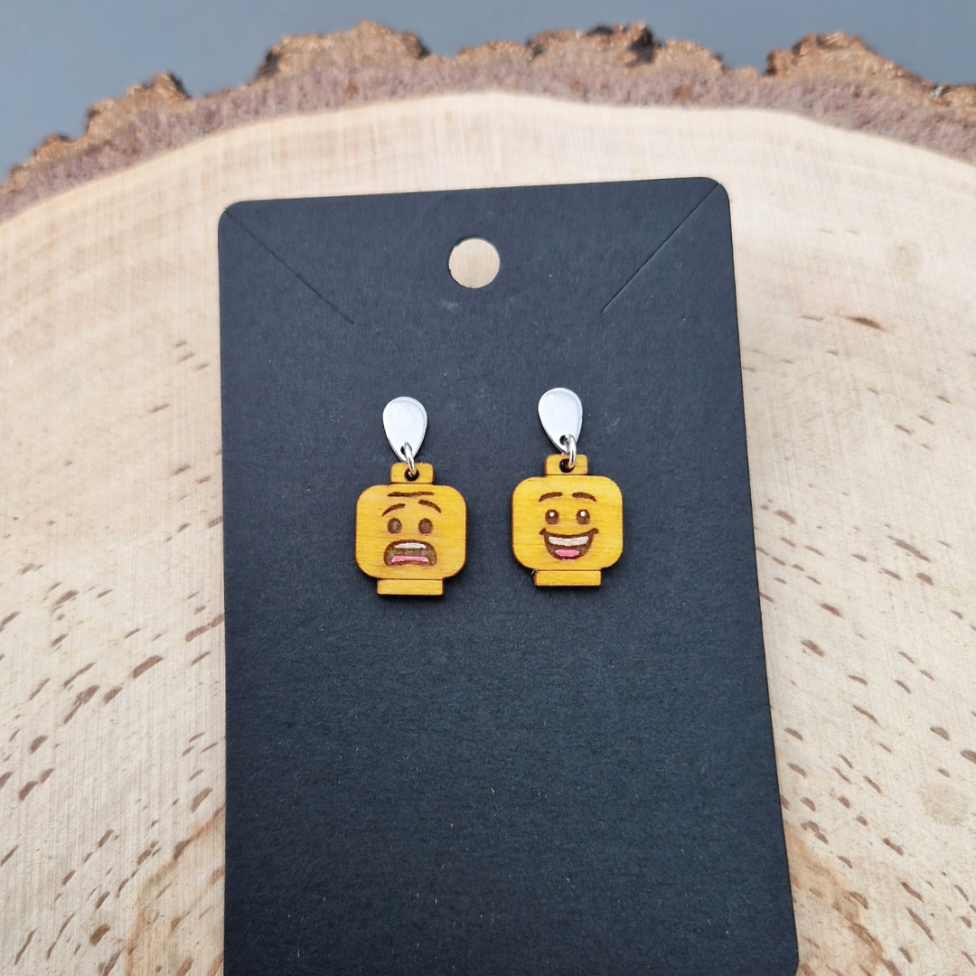 Minifigure Head Earrings