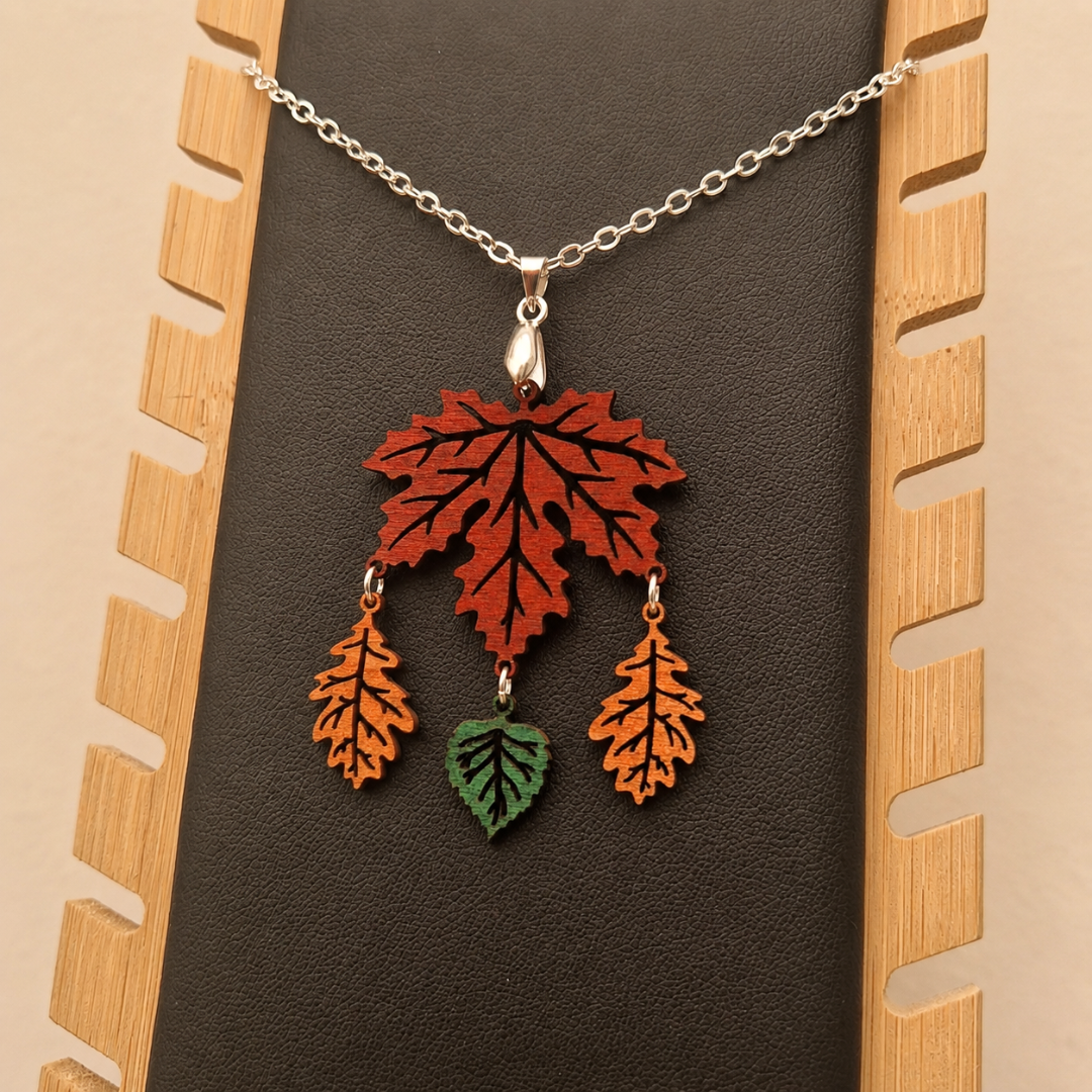 Maple Vein Leaf Drop Necklace