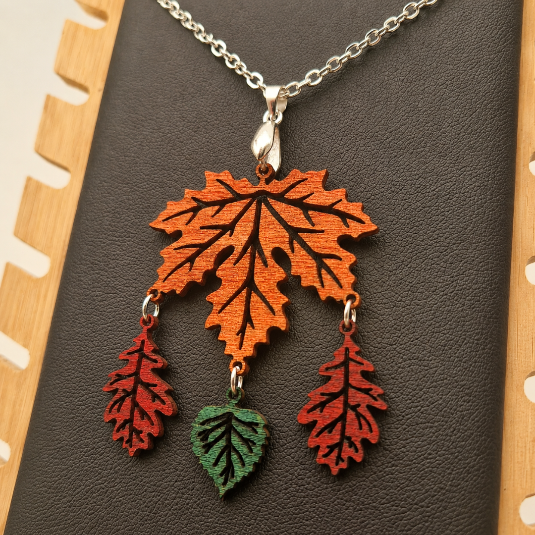 Maple Vein Leaf Drop Necklace