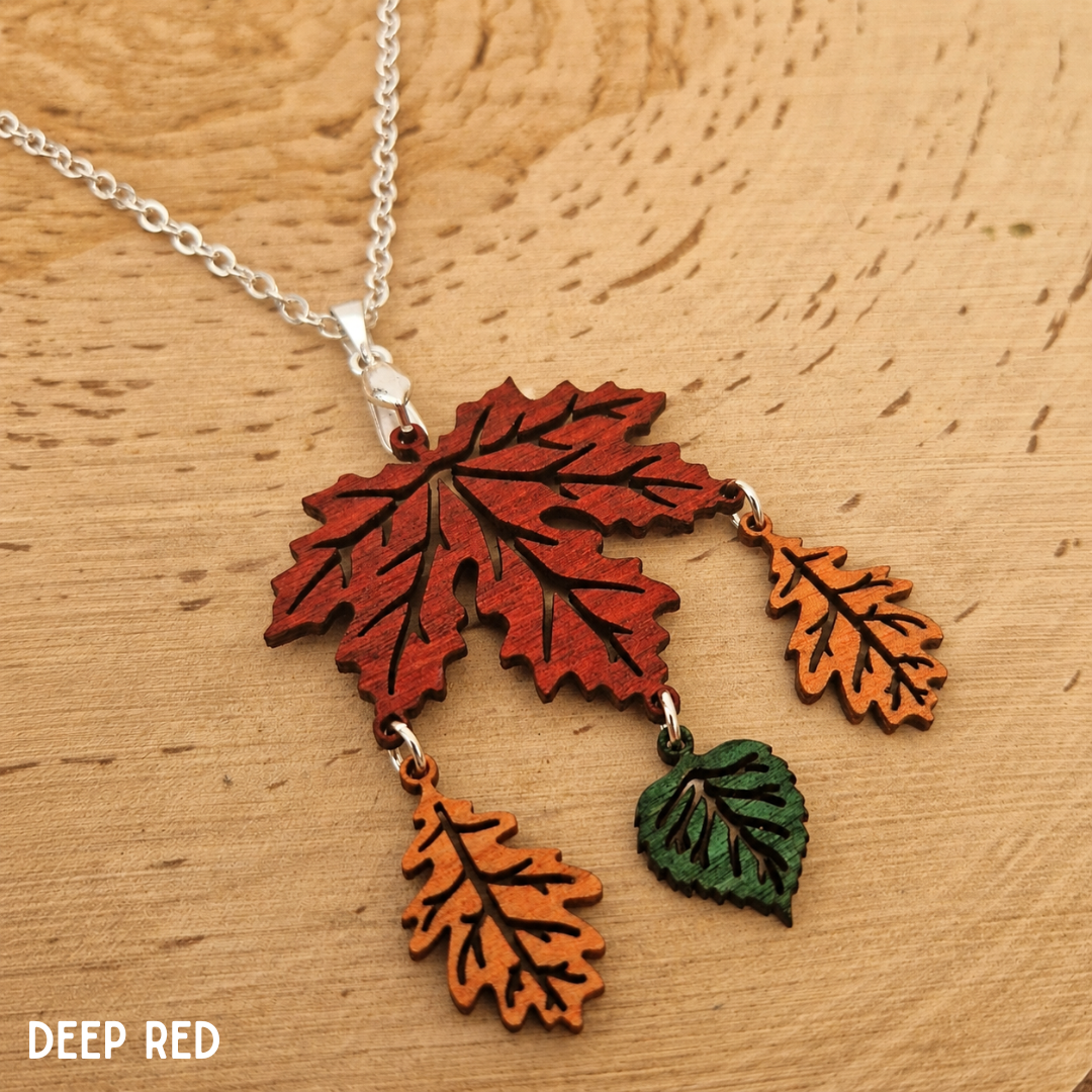 Maple Vein Leaf Drop Necklace