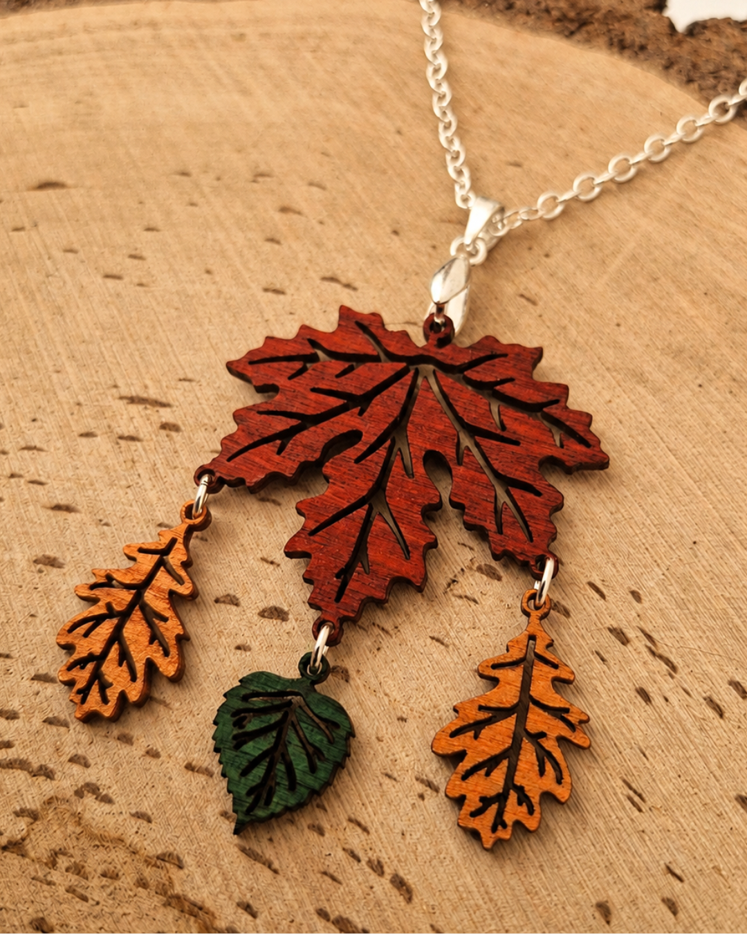Maple Vein Leaf Drop Necklace