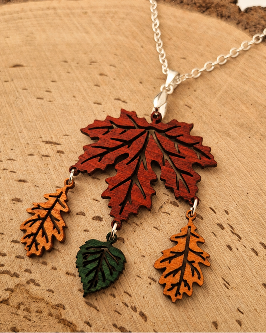 Maple Vein Leaf Drop Necklace
