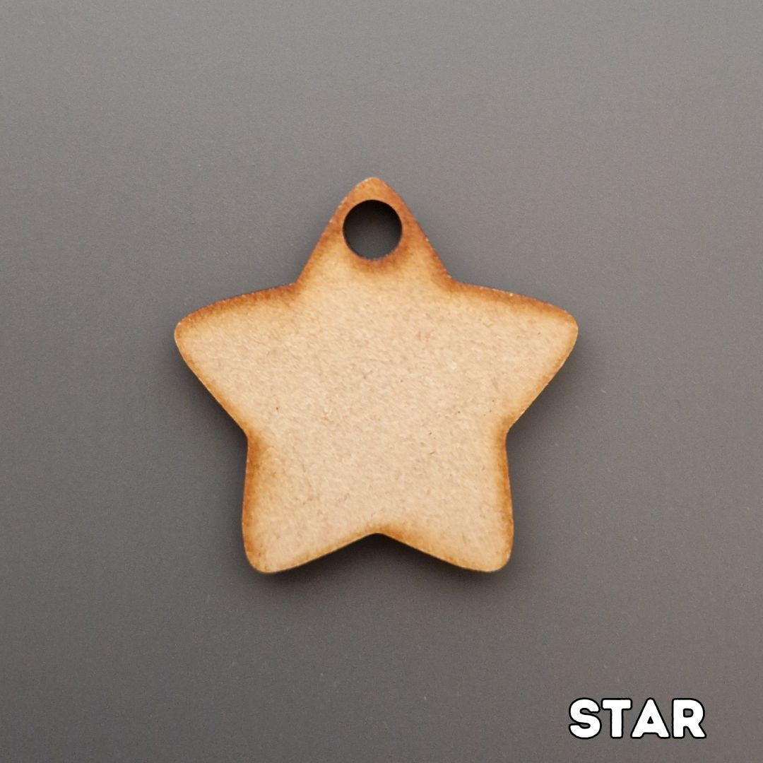 wooden star shape displayed on grey background